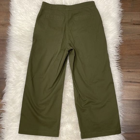 Forever 21 cropped green wide leg pant - Picture 4 of 7